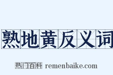 熟地黄反义词是什么意思的图片